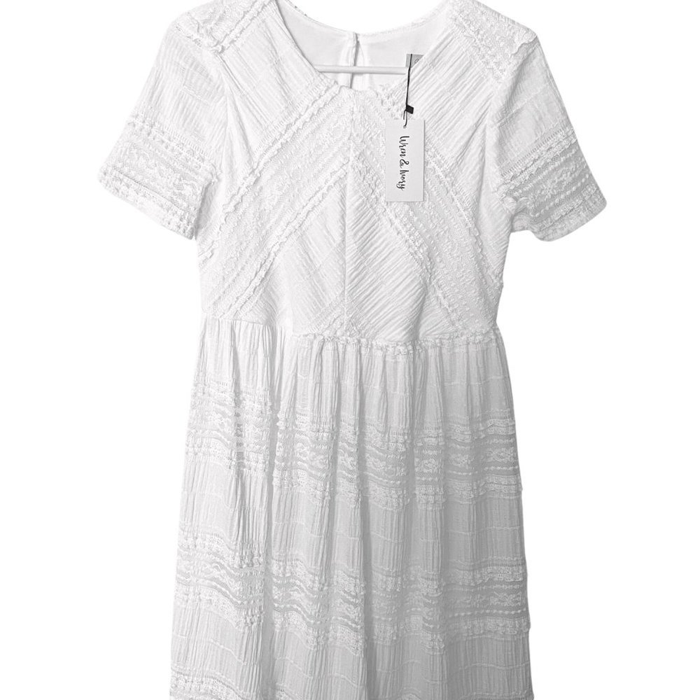Wren and Ivory  Peretti white/ivory lace dress size Small
